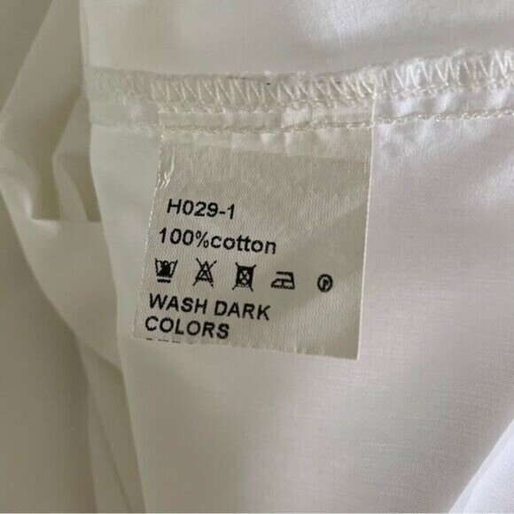 CLASSY White Cotton Ruffle Smocked Mini Dress Cottagecore Style Small - Picture 6 of 6